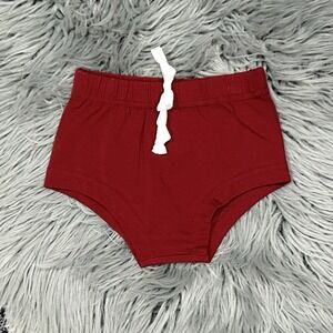 June & January Cranberry Red Varsity Shorts Unisex Size 12/18 Month NEW